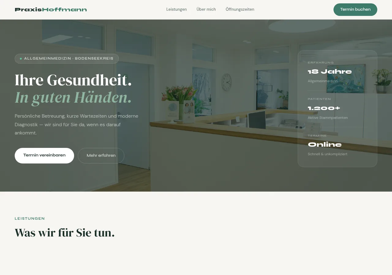 Hausarztpraxis – Website Referenz